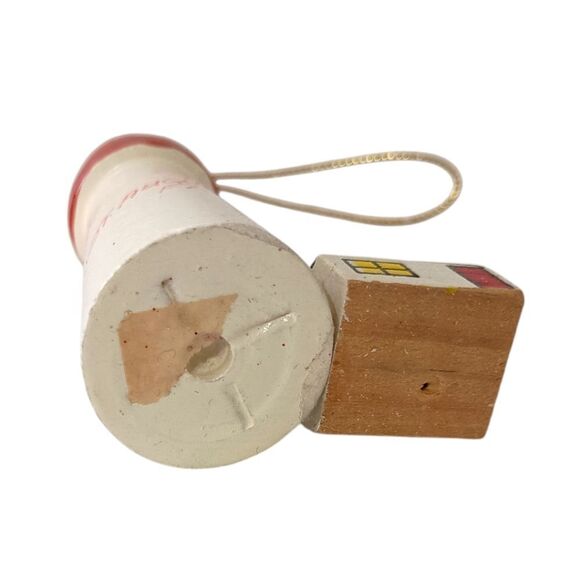 St Augustine FL Lighthouse Christmas Ornament Vintage Wooden Handpainted Coastal - Picture 4 of 13